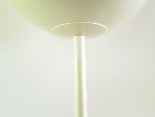 Pearl White & Black Metal Floor Lamp Luminator by Stilnovo, 1960s