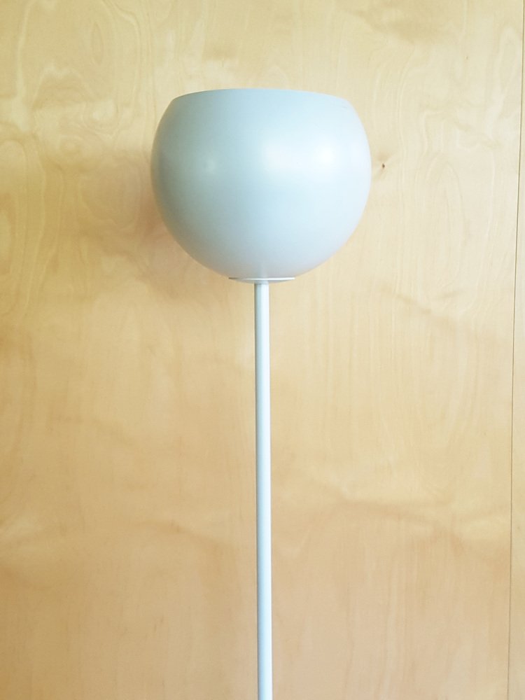 Pearl White & Black Metal Floor Lamp Luminator by Stilnovo, 1960s