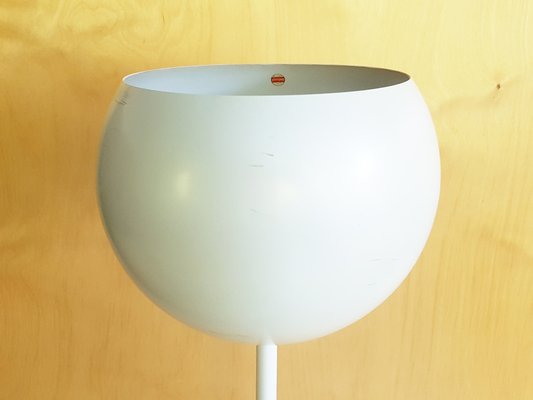 Pearl White & Black Metal Floor Lamp Luminator by Stilnovo, 1960s