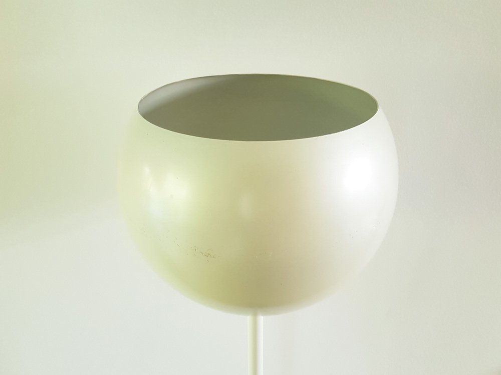 Pearl White & Black Metal Floor Lamp Luminator by Stilnovo, 1960s