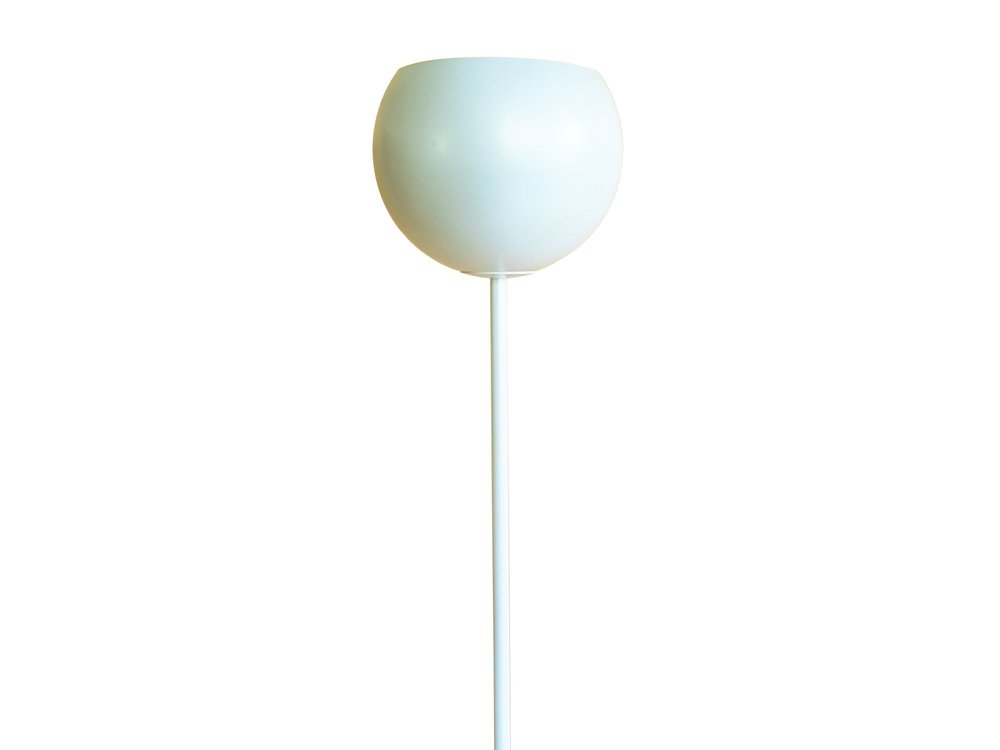 Pearl White & Black Metal Floor Lamp Luminator by Stilnovo, 1960s