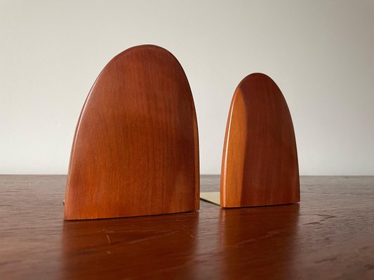 Pearwood Brass Bookends, 1960s, Set of 2-WSA-885440