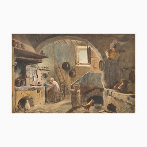 Peasants' House - Watercolor on Paper by E. Gioja - 1874-ZCI-760280