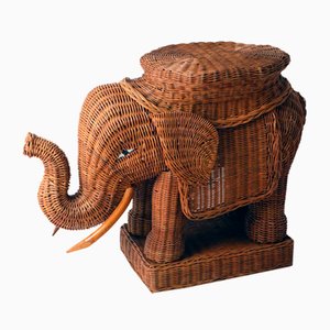 Peddle Cane Rattan Elephants Side Table, France, 1960s-ESB-1396331