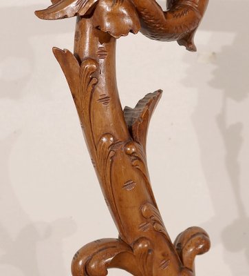 Pedestal " Eros riding a dolphin " in Natural Wood and Blackened Wood, Late 19th Century-RVK-1437480