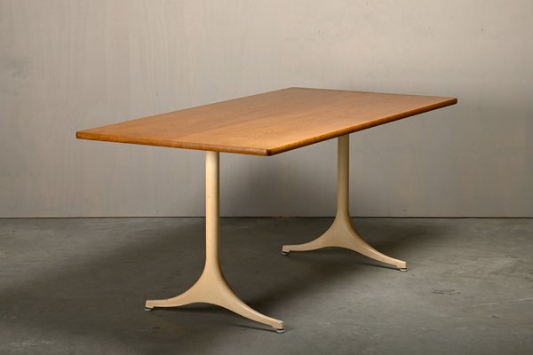 Pedestal Table with Oak Table Top by George Nelson for Herman Miller and Vitra, 1970s-JK-2043633