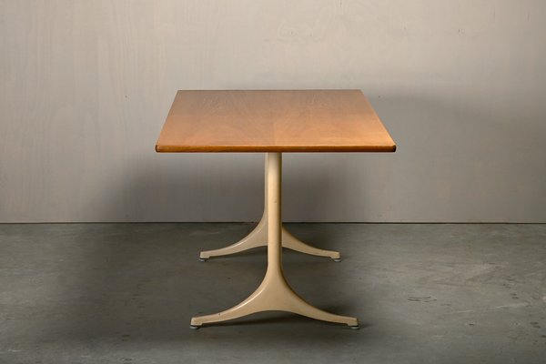 Pedestal Table with Oak Table Top by George Nelson for Herman Miller and Vitra, 1970s-JK-2043633