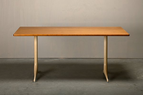 Pedestal Table with Oak Table Top by George Nelson for Herman Miller and Vitra, 1970s-JK-2043633