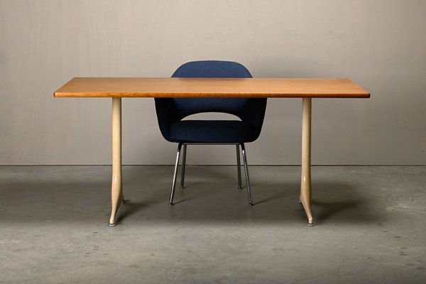 Pedestal Table with Oak Table Top by George Nelson for Herman Miller and Vitra, 1970s-JK-2043633