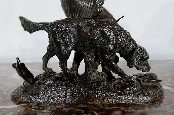 Peiffer, L’enfant et le chien, 19th Century, Bronze Sculpture-RVK-1124332