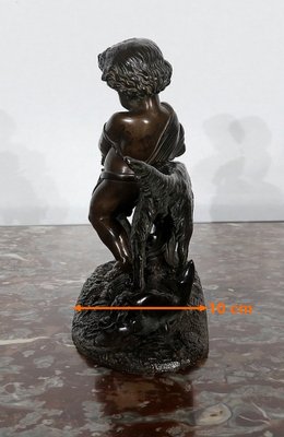 Peiffer, L’enfant et le chien, 19th Century, Bronze Sculpture-RVK-1124332