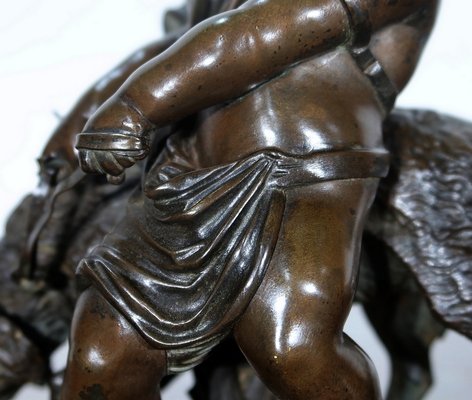 Peiffer, L’enfant et le chien, 19th Century, Bronze Sculpture-RVK-1124332