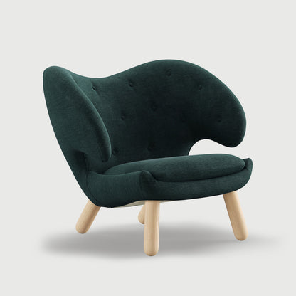 THE PELICAN CHAIR (With Buttons) — Watercolour | Dark Conifer / Oak Clear Oil