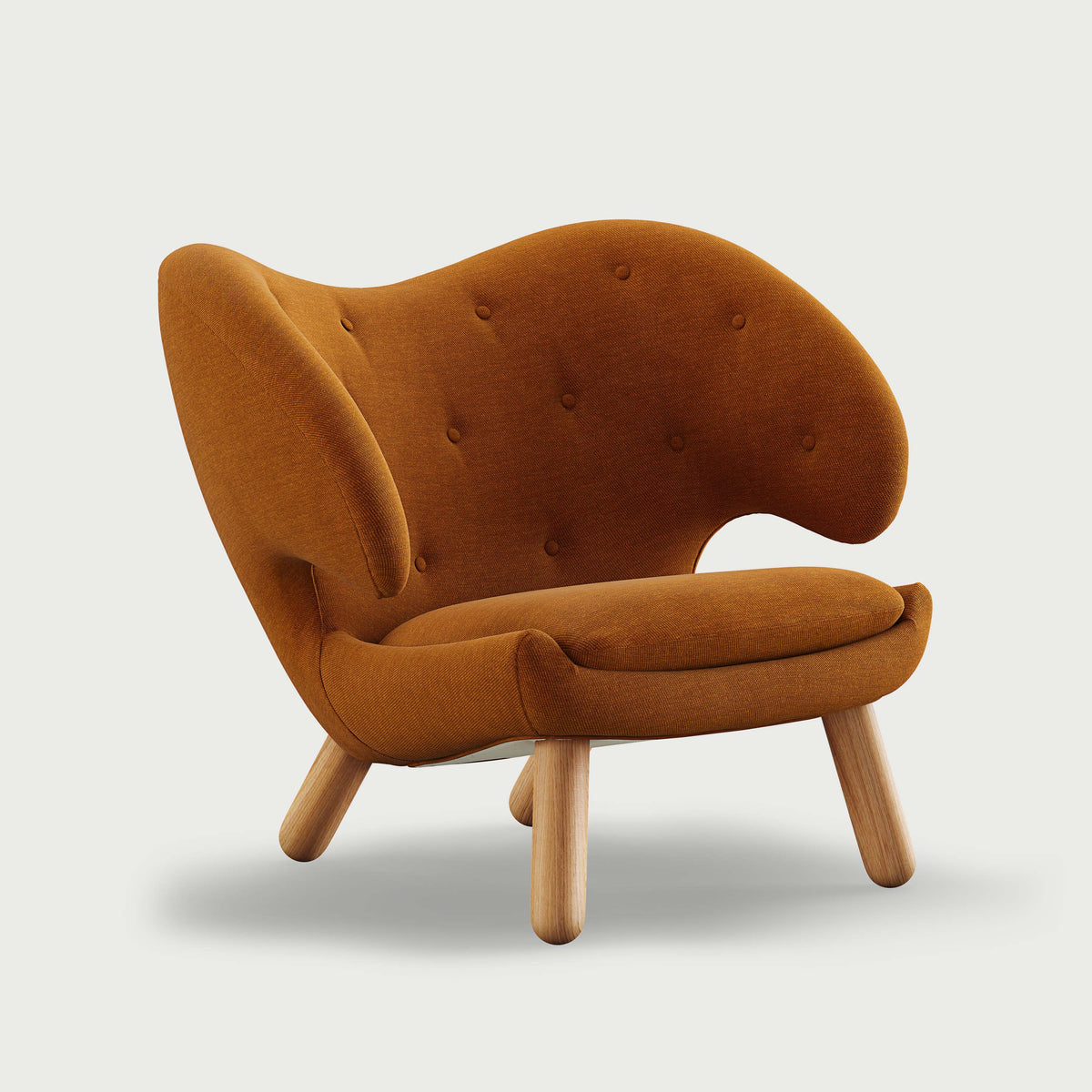 THE PELICAN CHAIR (With Buttons) — Watercolour | Golden Syrup / Oak Dark Oil