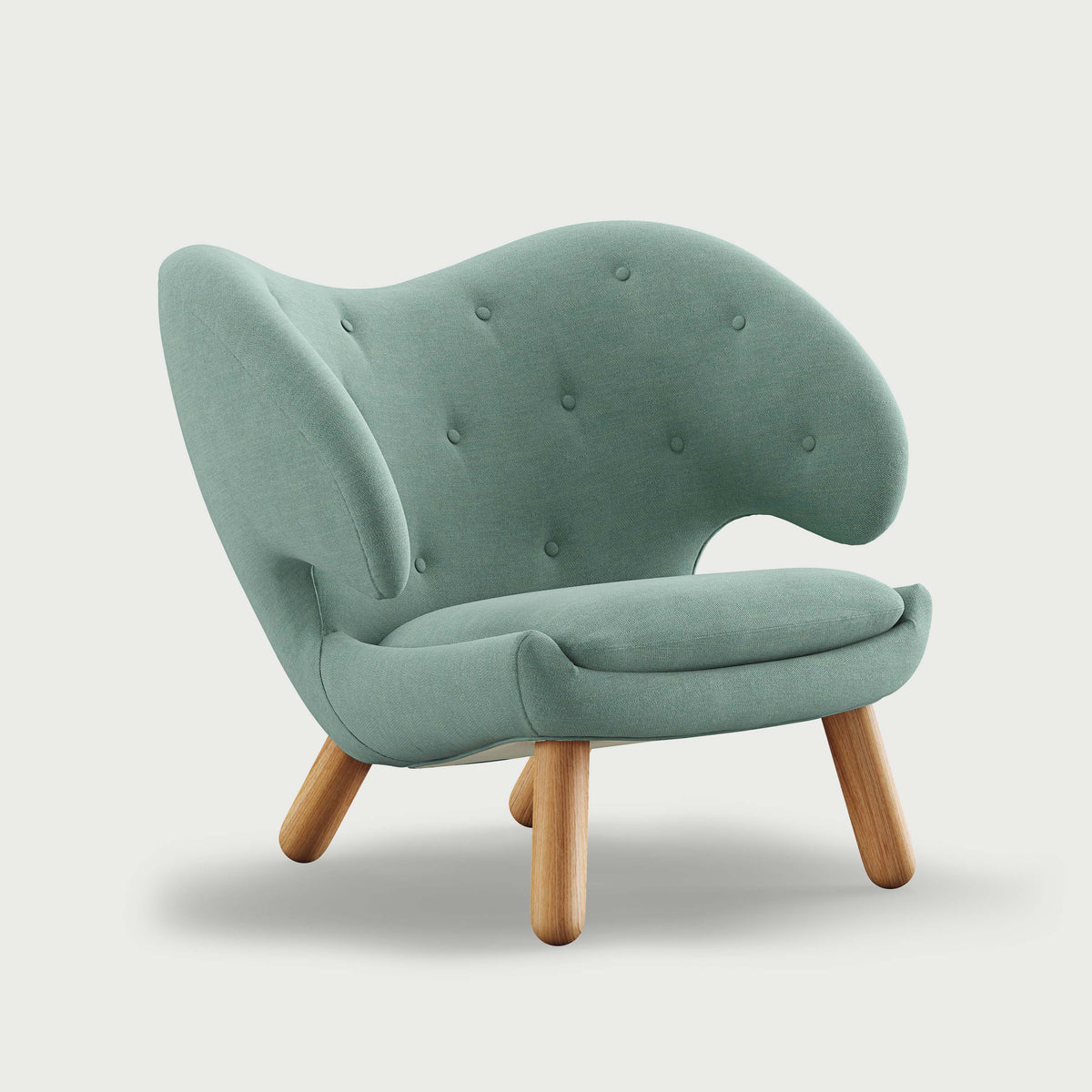 THE PELICAN CHAIR (With Buttons) — Watercolour | Himalaya / Oak Dark Oil