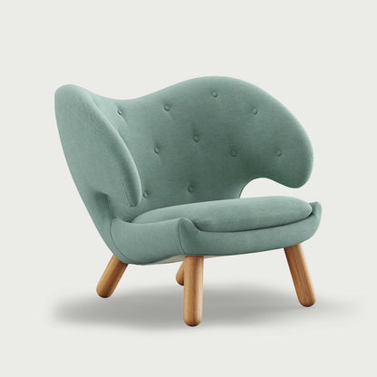 THE PELICAN CHAIR (With Buttons) — Watercolour | Himalaya / Oak Dark Oil