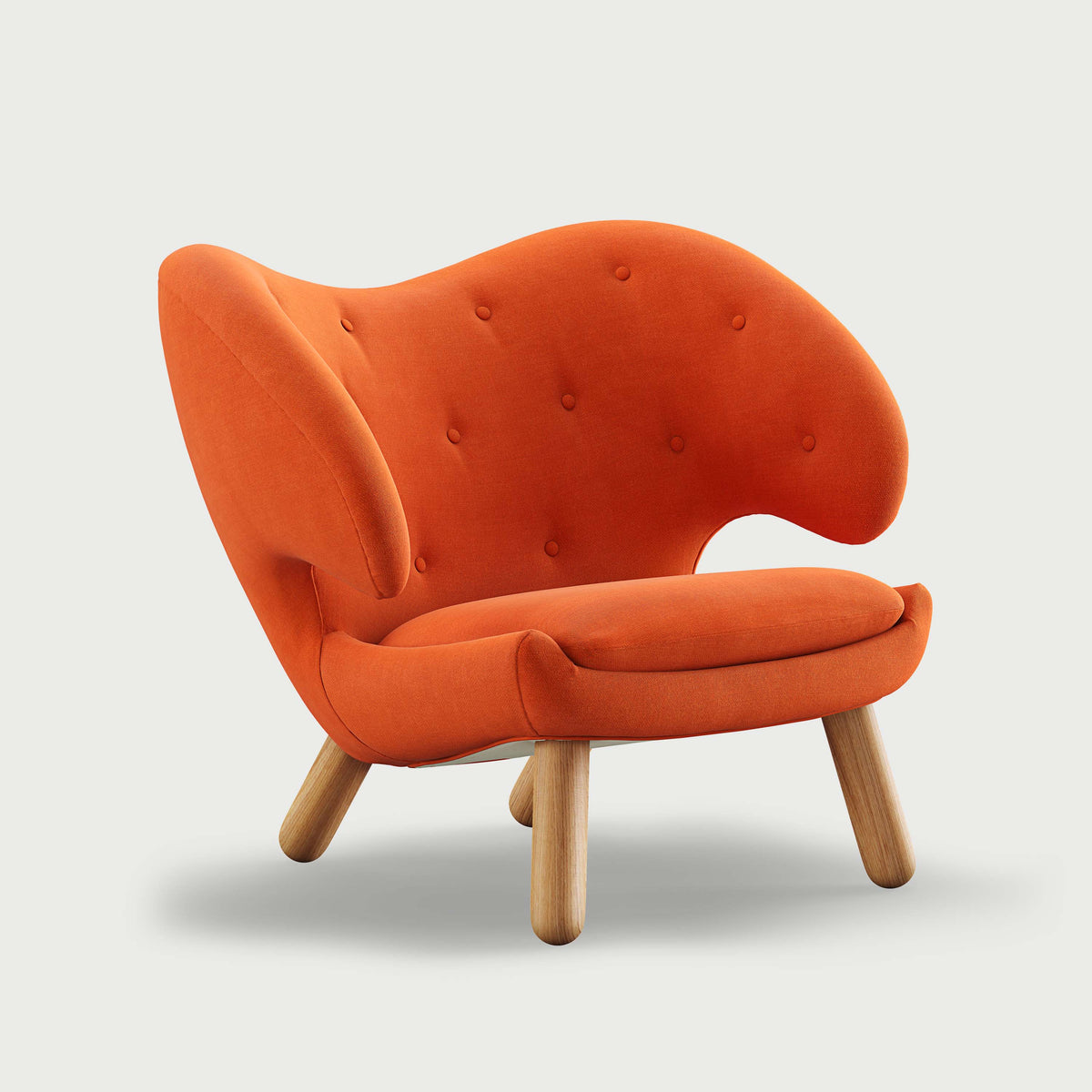THE PELICAN CHAIR (With Buttons) — Watercolour | Pumpkin Spice / Oak Dark Oil