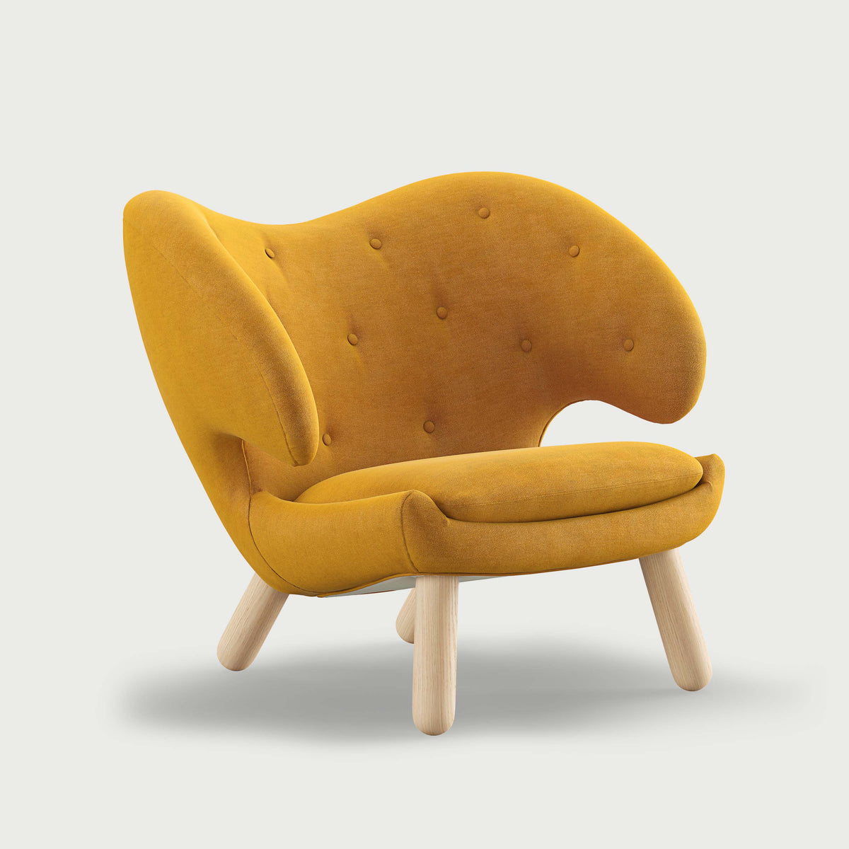 THE PELICAN CHAIR (With Buttons) — Watercolour | Butterscotch Yellow / Oak Clear Oil