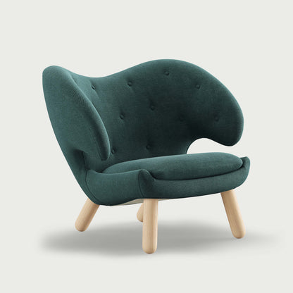 THE PELICAN CHAIR (With Buttons) — Watercolour | Cast Iron / Oak Clear Oil