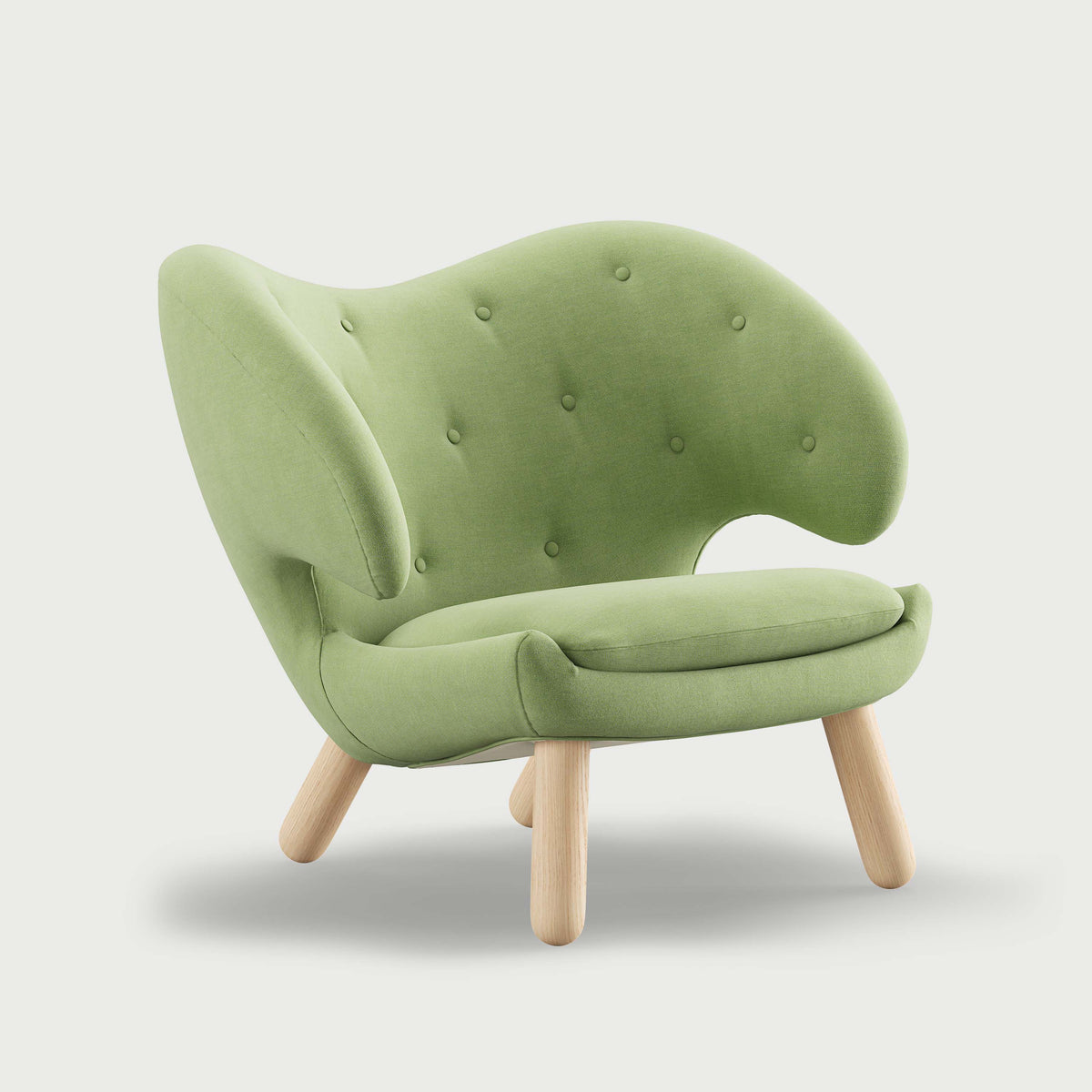THE PELICAN CHAIR (With Buttons) — Watercolour | Fresh Sage / Oak Clear Oil