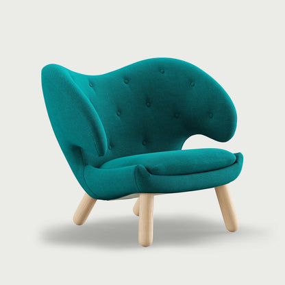 THE PELICAN CHAIR (With Buttons) — Watercolour | Peacock / Oak Clear Oil