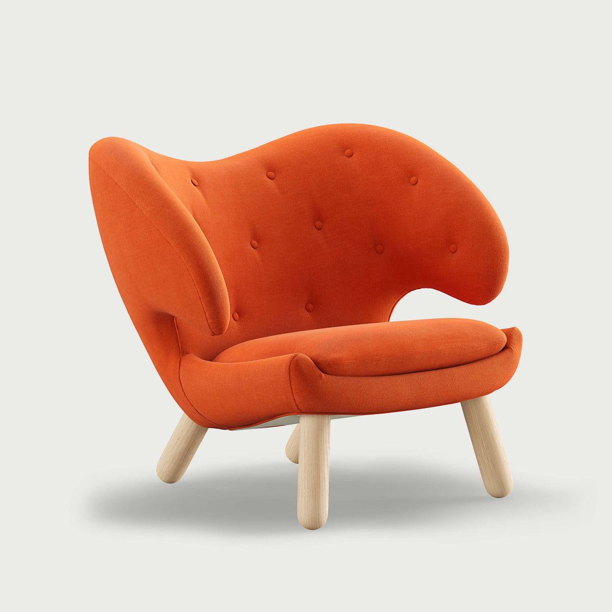 THE PELICAN CHAIR (With Buttons) — Watercolour | Pumpkin Spice / Oak Clear Oil