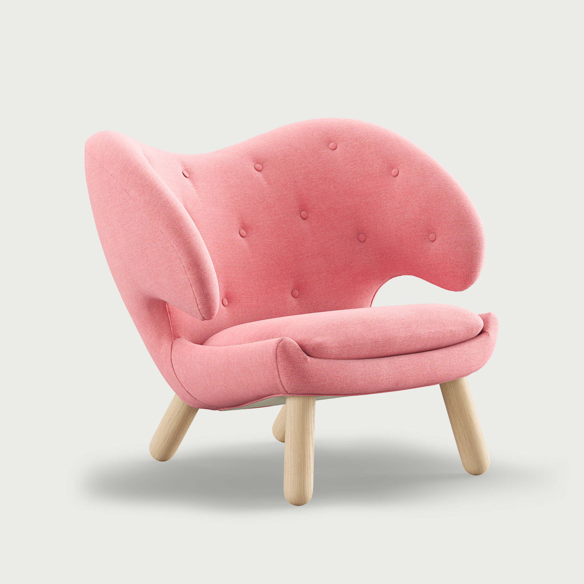 THE PELICAN CHAIR (With Buttons) — Watercolour | Rose Quartz / Oak Clear Oil