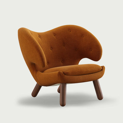 THE PELICAN CHAIR (With Buttons) — Watercolour | Golden Syrup / Walnut