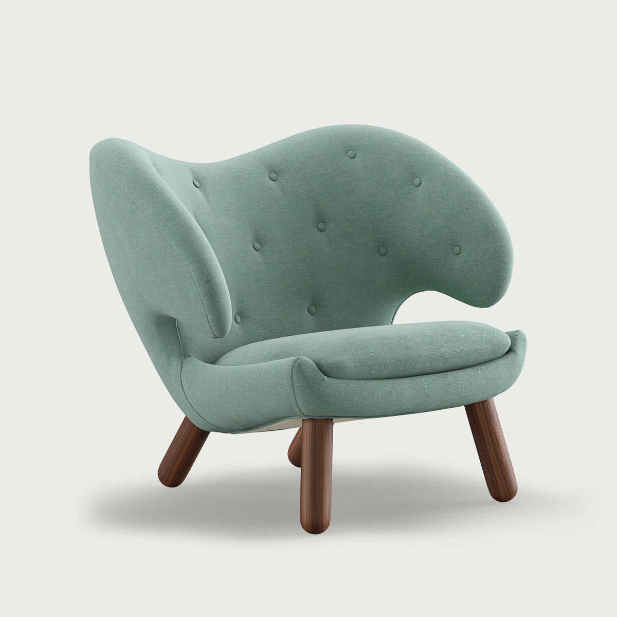 THE PELICAN CHAIR (With Buttons) — Watercolour | Himalaya / Walnut