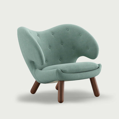 THE PELICAN CHAIR (With Buttons) — Watercolour | Himalaya / Walnut