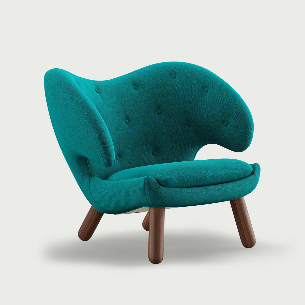 THE PELICAN CHAIR (With Buttons) — Watercolour | Peacock / Walnut