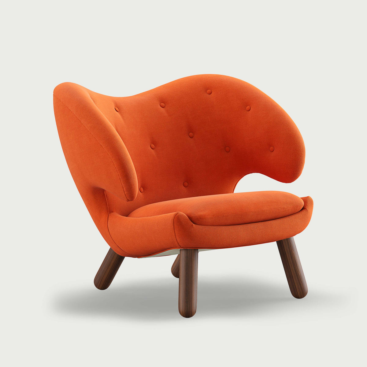 THE PELICAN CHAIR (With Buttons) — Watercolour | Pumpkin Spice / Walnut