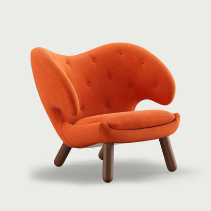 THE PELICAN CHAIR (With Buttons) — Watercolour | Pumpkin Spice / Walnut