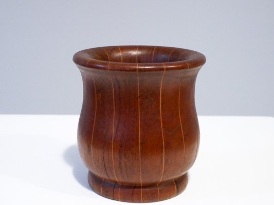 Pencil Pot in Solid Teak and Oak Inlay, Denmark, 1950s-OGU-1072891