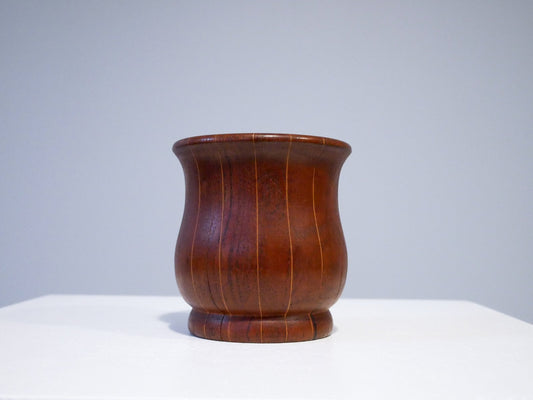 Pencil Pot in Solid Teak and Oak Inlay, Denmark, 1950s