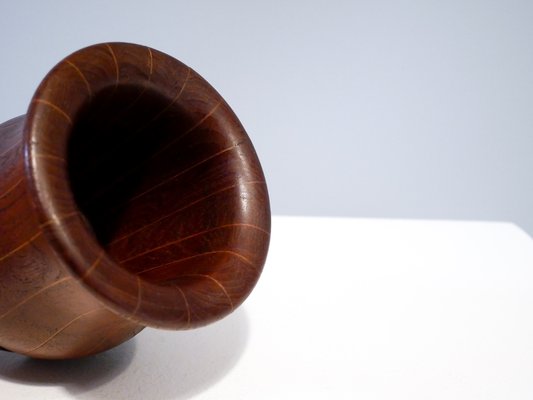 Pencil Pot in Solid Teak and Oak Inlay, Denmark, 1950s-OGU-1072891