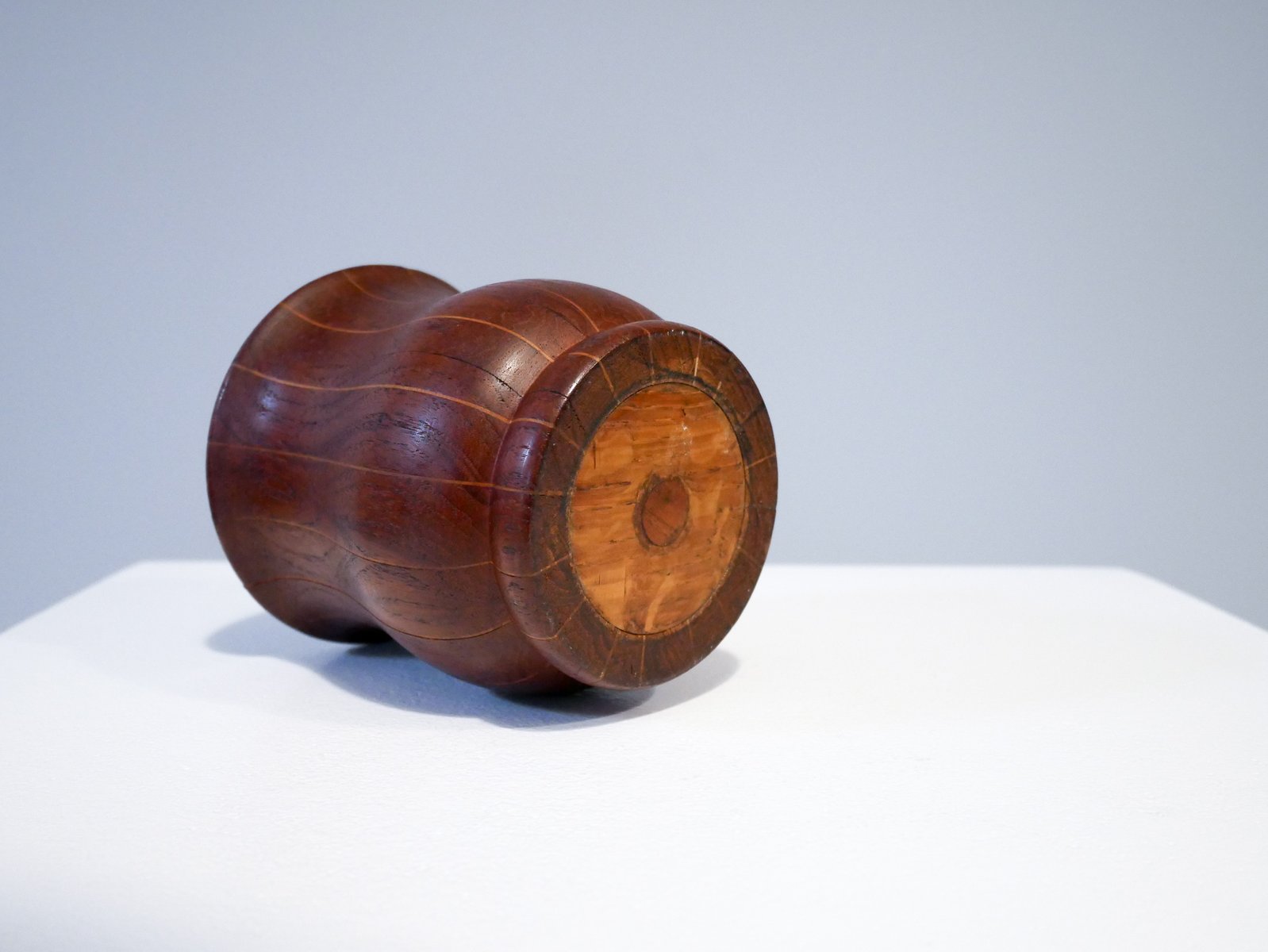 Pencil Pot in Solid Teak and Oak Inlay, Denmark, 1950s