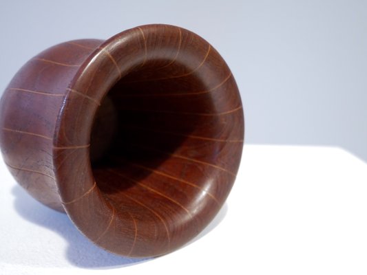 Pencil Pot in Solid Teak and Oak Inlay, Denmark, 1950s-OGU-1072891