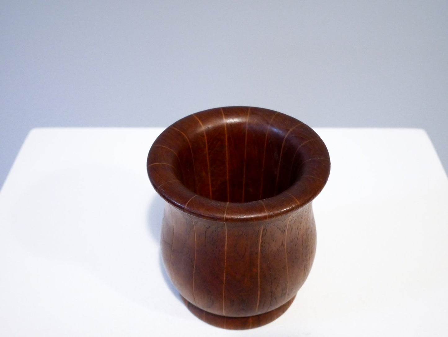 Pencil Pot in Solid Teak and Oak Inlay, Denmark, 1950s