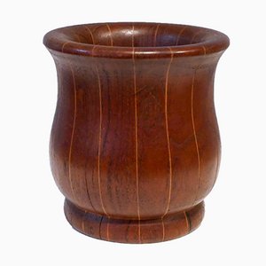 Pencil Pot in Solid Teak and Oak Inlay, Denmark, 1950s-OGU-1072891