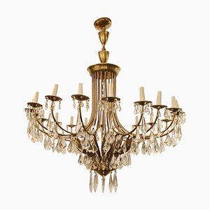 Pendant Chandelier in Gilt Bronze by Oscar Torlasco for Esperia, 1950s-FGA-923555