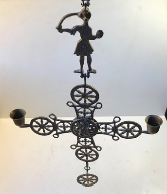 Pendant Cross Candleholder in Bronze, Greece, 1920s-LCR-833878