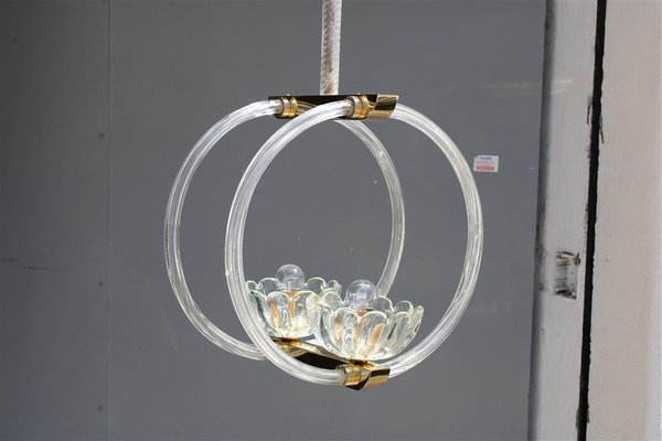 Pendant in Murano Glass and Brass from Barovier, 1950s-EH-1263767