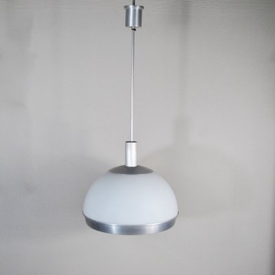 Pendant in Plex and Steel with Lighting Part in Faceted Glass by Pia Guidetti Crippa, 1960s-JQO-645802