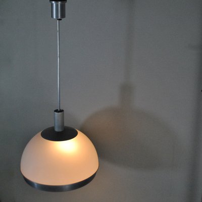 Pendant in Plex and Steel with Lighting Part in Faceted Glass by Pia Guidetti Crippa, 1960s-JQO-645802