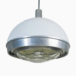 Pendant in Plex and Steel with Lighting Part in Faceted Glass by Pia Guidetti Crippa, 1960s-JQO-645802