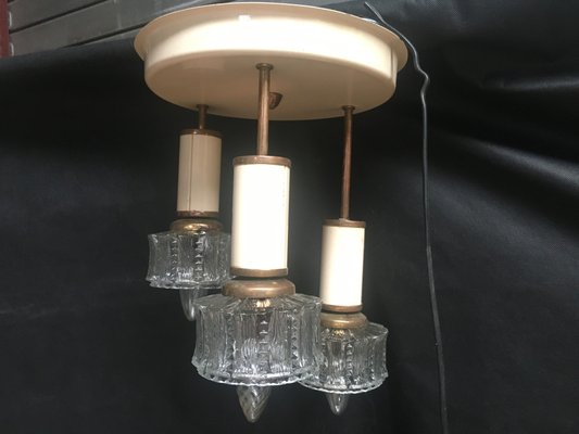 Pendant Lamp in Metal and Glass, 1960s-WQQ-1017652