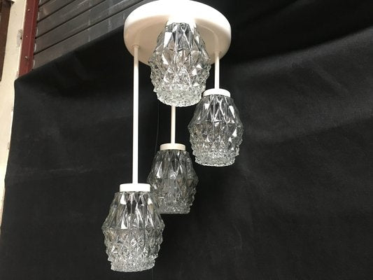 Pendant Lamp or Chandelier in Metal and Glass, 1960s-WQQ-1017523