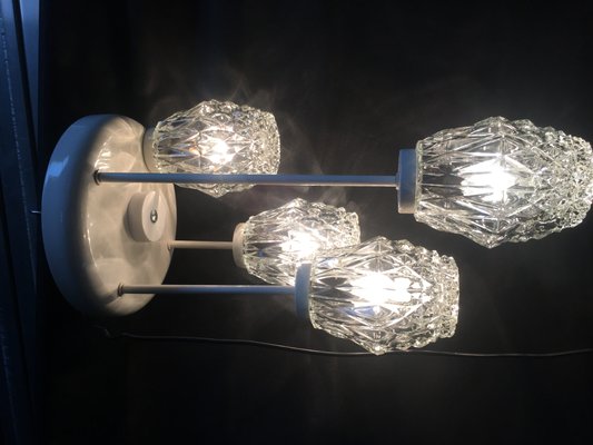 Pendant Lamp or Chandelier in Metal and Glass, 1960s-WQQ-1017523