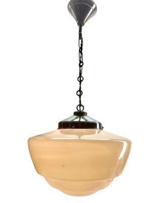 Pendant Lamp with Opaline Shade and Chrome Fittings from Phillips, 1930s-MJY-1739268